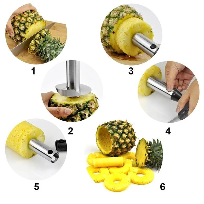 Trancheur et éplucheur d'ananas à couteau en acier inoxydable - MAXXI CUISINE